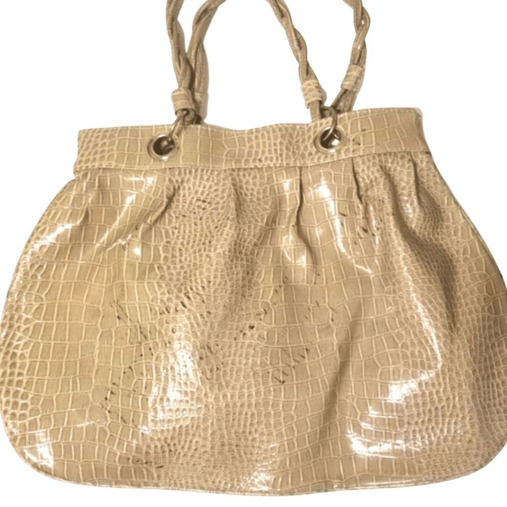 Jessica Simpson Nude Croc Embossed Bag